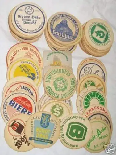 67 alte Bierdeckel meist aus DDR Zeit