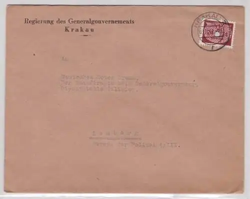 907802 Brief mit Briefmarken Generalgouvernement DRK Krakau 1942