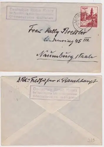 76351 Brief mit Briefmarken Generalgouvernement DRK Lemberg Ukraine 1942