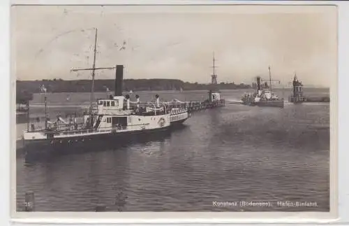 04350 Ak Konstanz (Bodensee) Hafeneinfahrt 1928