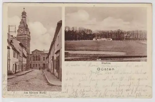 93889 Mehrbild Ak Güsten am kleinen Markt und Stadion um 1940