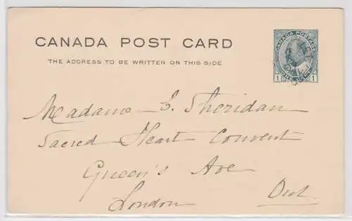 47517 alter Ganzsachen Postkarte Kanada Canada 1908