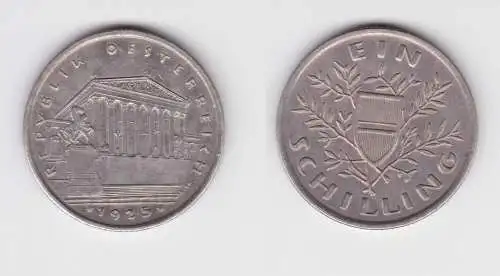 1 Schilling Silber Münze Österreich Parlamentsgebäude 1925 ss (154939)