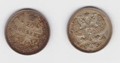 20 Kopeken Silber Münze Russland 1915 (155218)