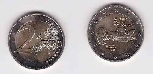 2 Euro Gedenkmünze Malta 2019 Ha' Hagrat Temples (165739)