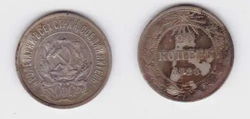 20 Kopeken Silber Münze Russland 1923 ss (161157)