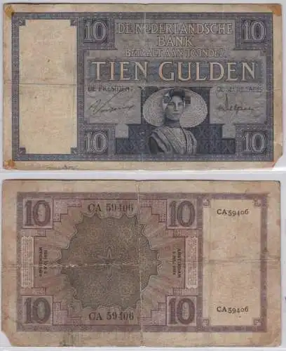 10 Gulden Banknote Niederlande 1924 (154024)