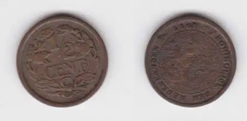 1/2 Cent Kupfer Münze Niederlande 1917 (142738)