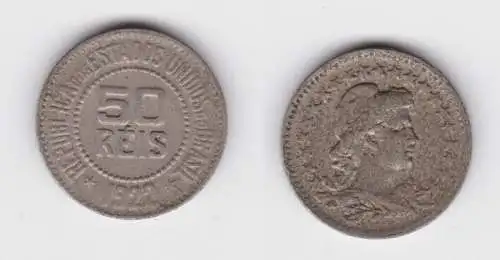 50 Reis Kupfer-Nickel Münze Brasilien 1922 (142721)