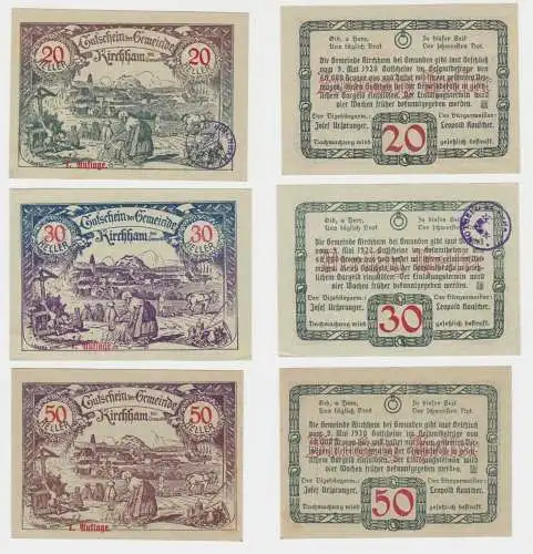 20,30 und 50 Heller Banknote Kirchham bei Gmunden (133664)