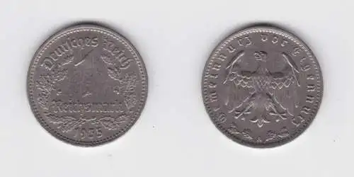 1 Mark Nickel Münze 3.Reich 1935 A, Jäger 354 (137391)