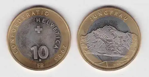 10 Franken Bi-Metal Münze Schweiz 2005 Jungfrau (139892)