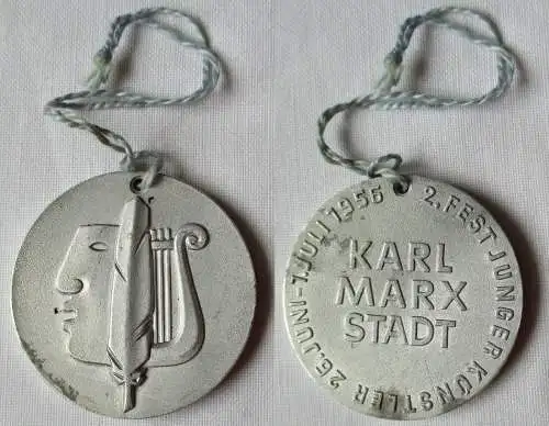 Seltene DDR Medaille 2.Fest Junger Künstler Karl Marx Stadt 1956 (142404)