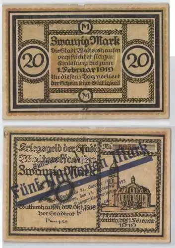 5 Millionen Mark Banknote Inflation Stadt Waltershausen 1923 (126430)