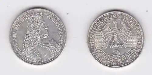 BRD Gedenk Münze 5 Mark Markgraf von Baden 1955 vz+ (156798)