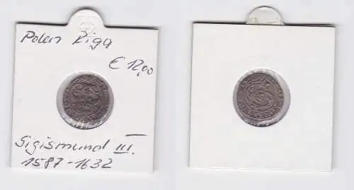 1 Groschen Silber Münze Polen Riga Sigismund III. 1587-1632 (156593)