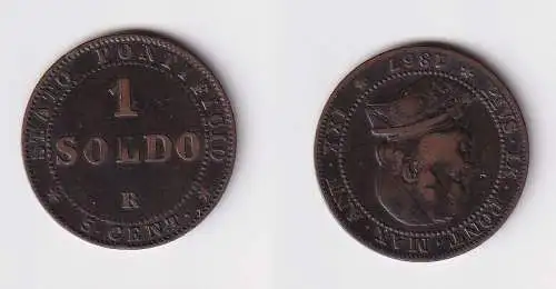1 Soldo Kupfer Münze Vatikan Pius IX. 1867 ss+ (125333)
