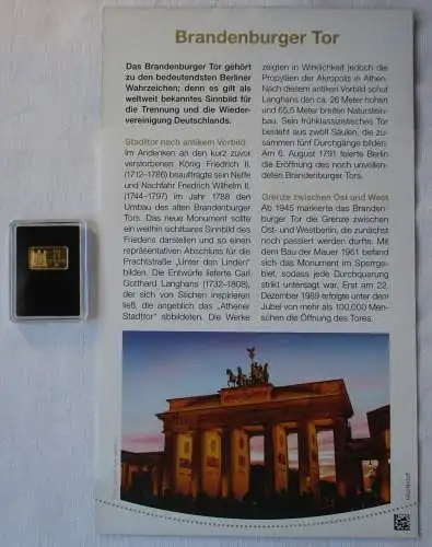 5 Dollar Fiji Fidschi Gold Münze 2021 Wahrzeichen Welt Brandenburger Tor /111082