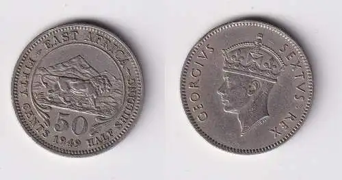 50 Cents Münze Britisch Ost Afrika British East-Africa 1949 ss (169987)