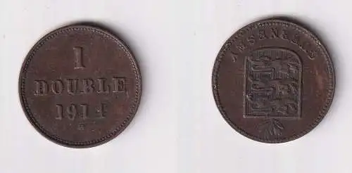1 Double Kupfer Münze Guernesey Guernsey 1914 f.vz (169876)