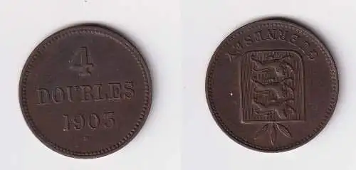 4 Doubles Kupfer Münze Guernesey Guernsey 1903 vz (169821)