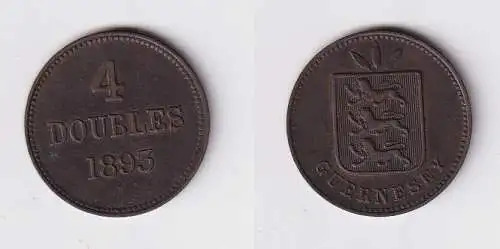 4 Doubles Kupfer Münze Guernesey Guernsey 1893 vz (169910)