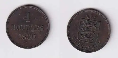 4 Doubles Kupfer Münze Guernesey Guernsey 1889 vz (169964)