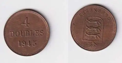 4 Doubles Kupfer Münze Guernesey Guernsey 1945 vz (169702)