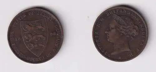 1/24 Schilling Kupfer Münze Jersey 1888 ss (169948)