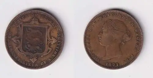 1/26 Schilling Kupfer Münze Großbritannien Jersey 1871 (169577)