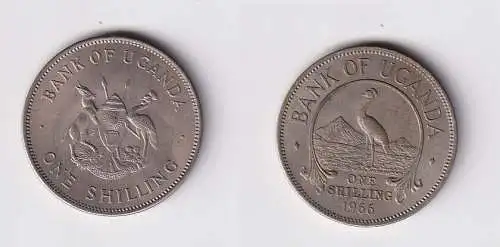 1 Shilling Kupfer Nickel Münze Uganda 1966 vz/Stgl. (169687)