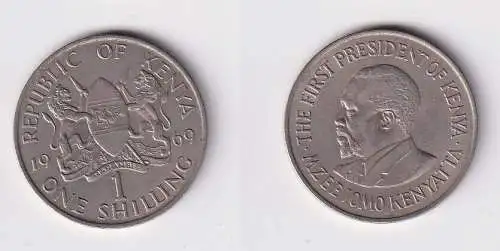 1 Schilling Kupfer Nickel Münze Kenia 1969 ss+ (169688)