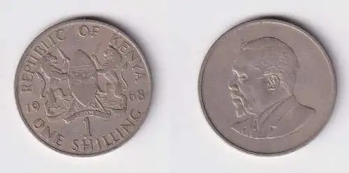 1 Schilling Kupfer Nickel Münze Kenia 1968 ss+ (169728)