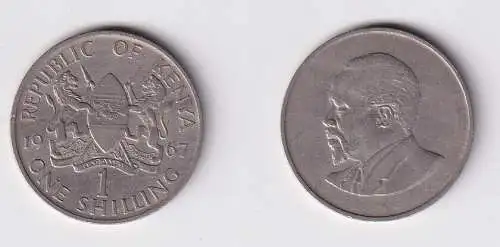 1 Schilling Kupfer Nickel Münze Kenia 1967 ss+ (169768)