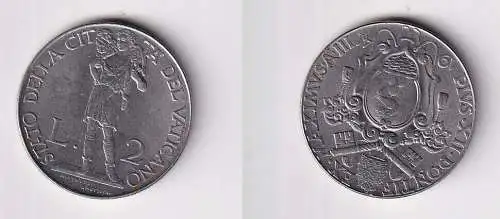 2 Lire Stahl Münze Vatikan Pabst Maximus 1941 vz (169617)