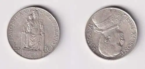 10 Lire Silber Münze Vatikan Pabst Maximus 1932 ss+ (169693)