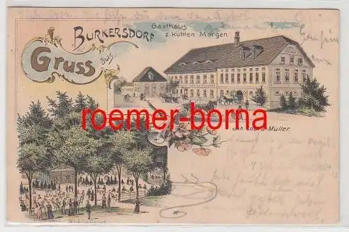 16806 Ak Lithographie Gruß aus Burkersdorf Gasthaus zum kühlen Morgen 1910