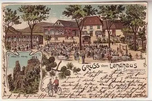 57477 Ak Lithografie Gruss vom Landhaus bei Langenstein 1908