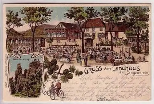 43896 Ak Litho Gruß vom Landhaus bei Langenstein 1902