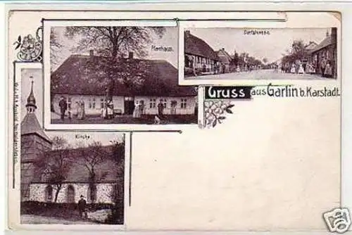 25110 Ak Lithographie Gruß aus Garlin bei Karstadt 1900