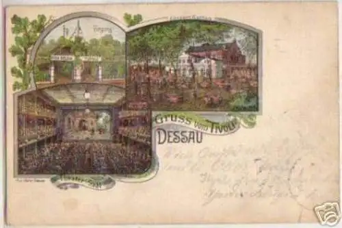 15308 Ak Gruß vom Tivoli Dessau um 1900