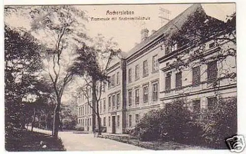 23586 Ak Aschersleben Promenade mit Knabenmittelschule