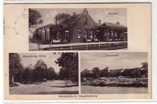 61314 Mehrbild Ak Biederitz bei Magdeburg Bahnhof usw. 1929