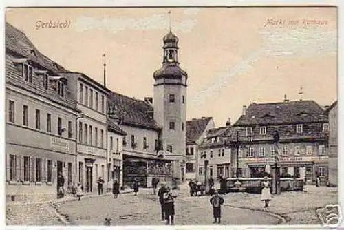 07322 Ak Gerbstedt Anhalt Markt mit Rathaus 1909