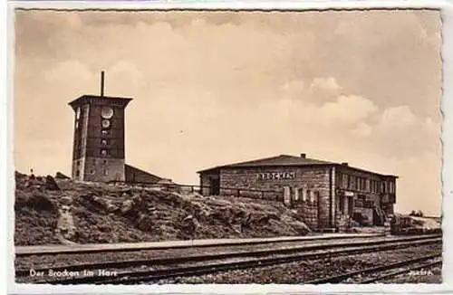 07411 Ak Der Brocken im Harz Haltepunkt 1959