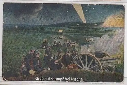 07020 Feldpost Ak Geschützkampf bei Nacht 1. Weltkrieg 1915