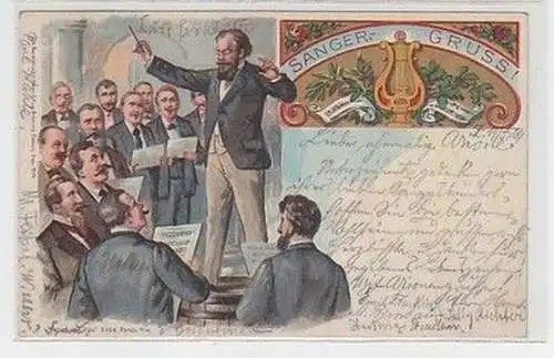 58521 Ak Lithographie Sängergruss ! Männerchor 1903