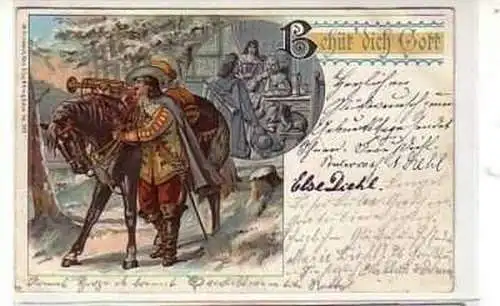 40298 Ak Lithographie "Gehüt dich Gott" 1898