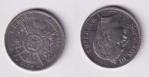 5 Franc Silber Münze Frankreich 1870 A (149386)