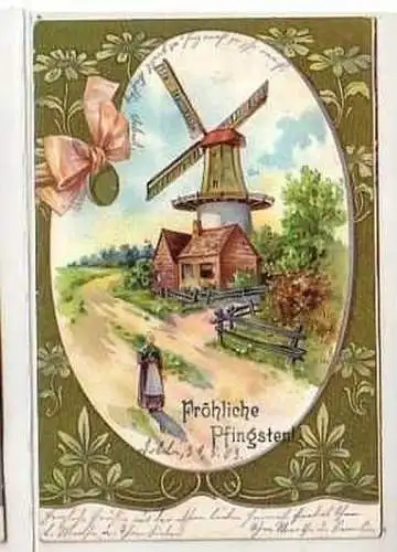 40352 Pfingst Ak Idyll mit Windmühle 1903